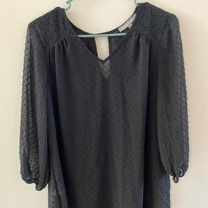Daniel Rainn long sleeve sheer black shirt